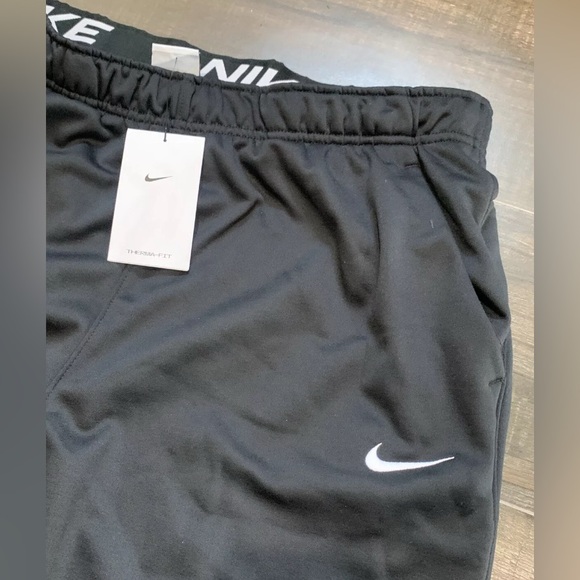 NEW Nike Therma Men's Small Therma-FIT Open Hem Fitness Pants - Black/White - Picture 6 of 10